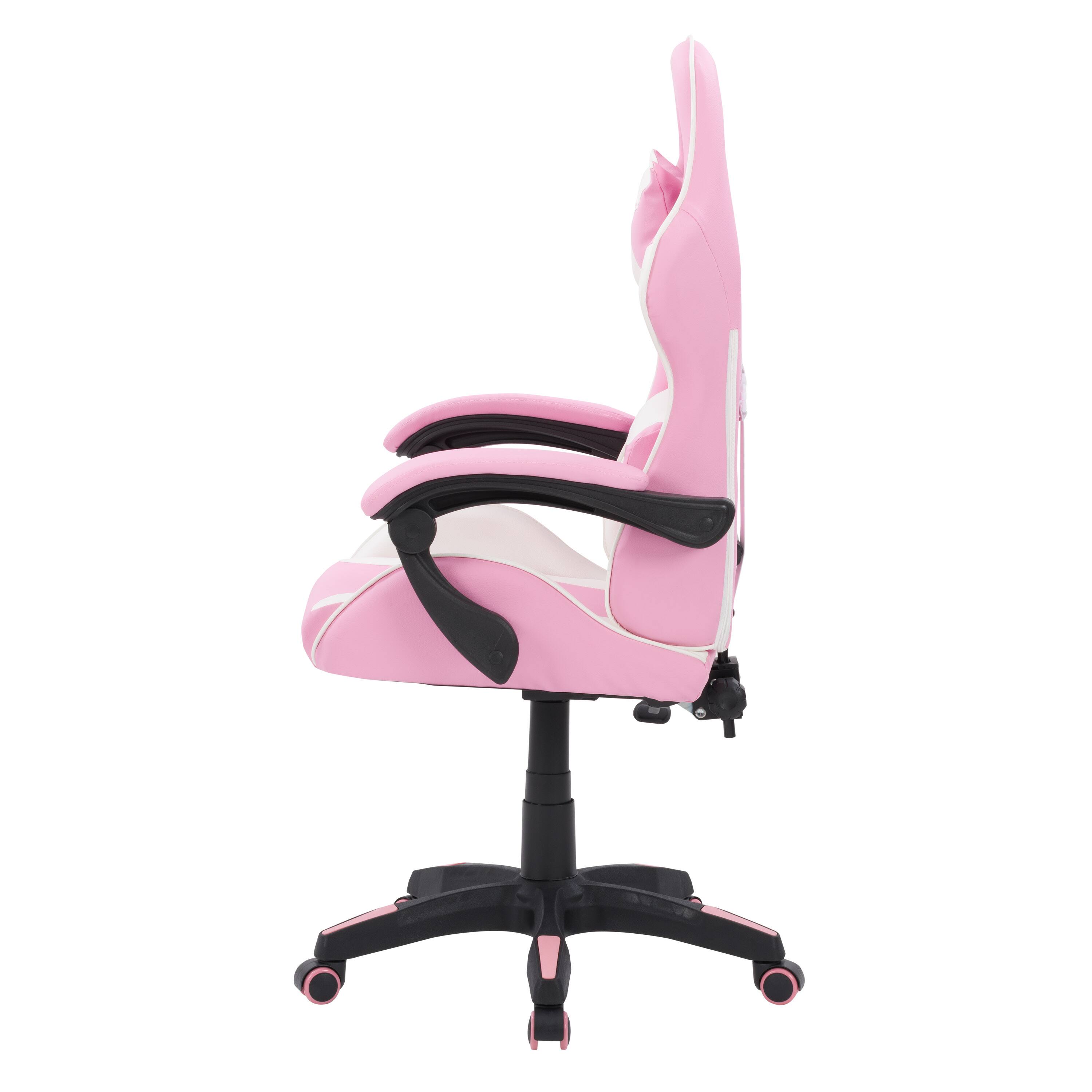 Left. CorLiving - Ravagers Gaming Chair - Pink and White.