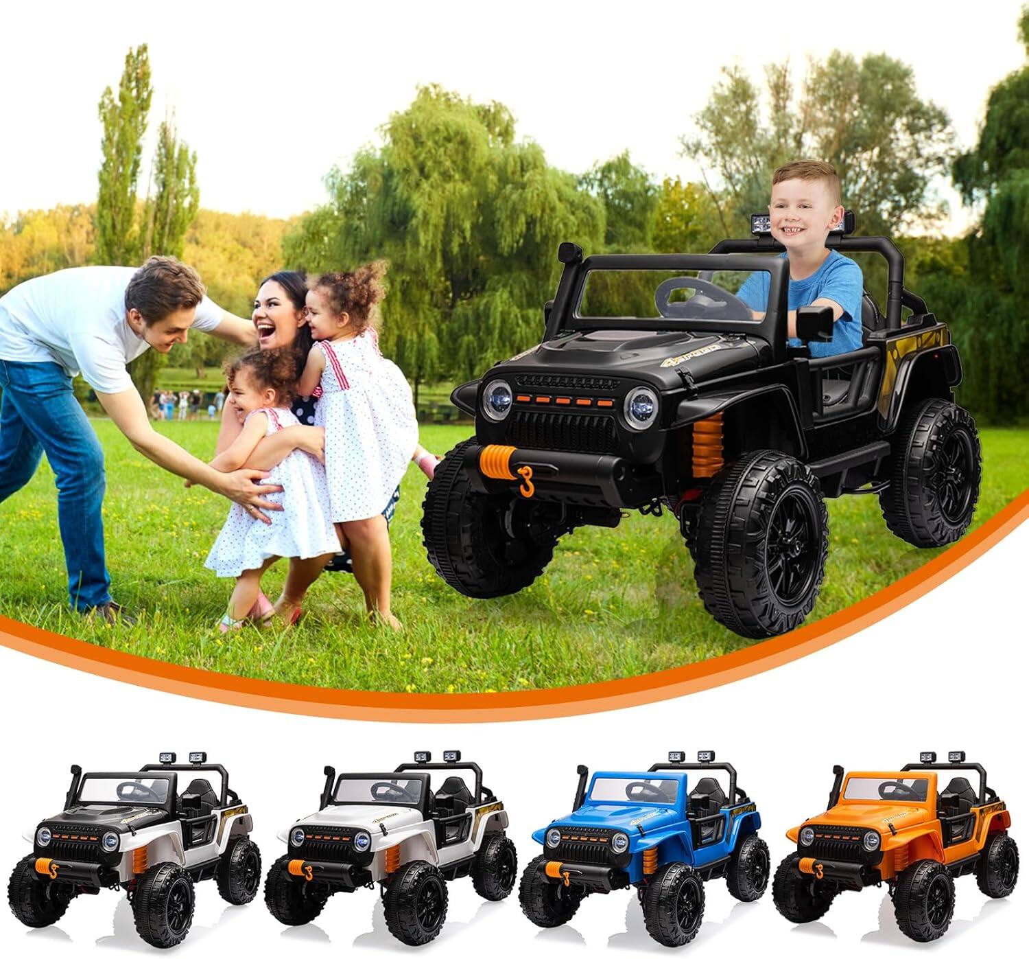 Alt View 5. Homhougo - Electric Ride On Car for Kids 12V with Remote Control & Spring Suspension.