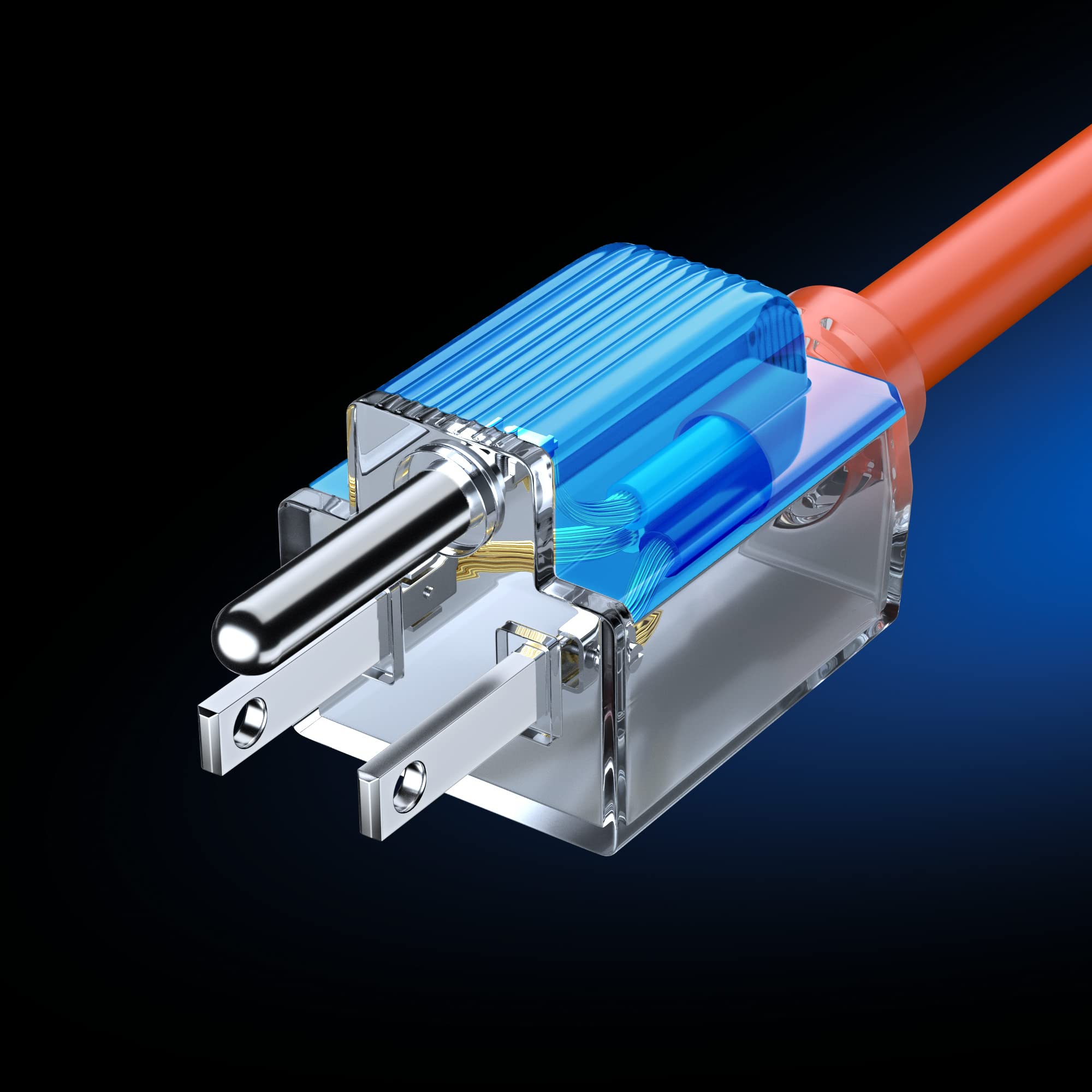 Alt View 2. Maximm - 30 Ft Extension Cord – 16 AWG, 3-Prong Grounded, Lighted End, Heavy Duty Indoor/Outdoor Power Cable, ETL Listed - Orange.