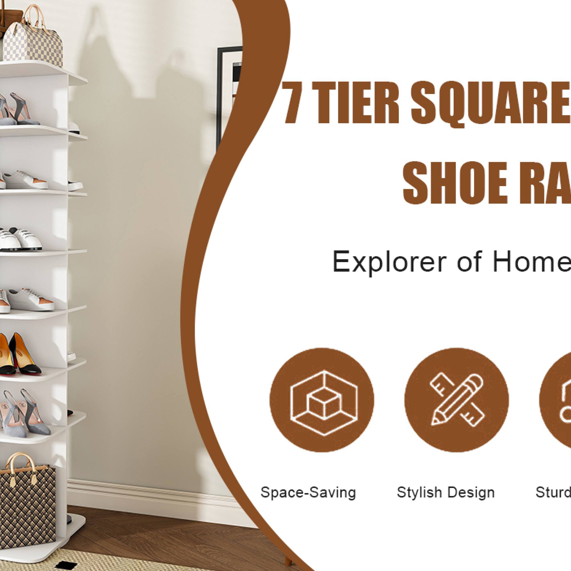 7 TIER SQUARE SHOE RACK

Explorer of Home

Space-Saving Stylish Design Sturdy