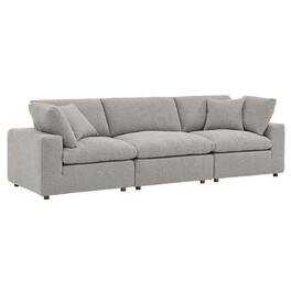 Commix Down Filled Overstuffed Boucle Fabric 3-Seater Sofa by Modway - Gray