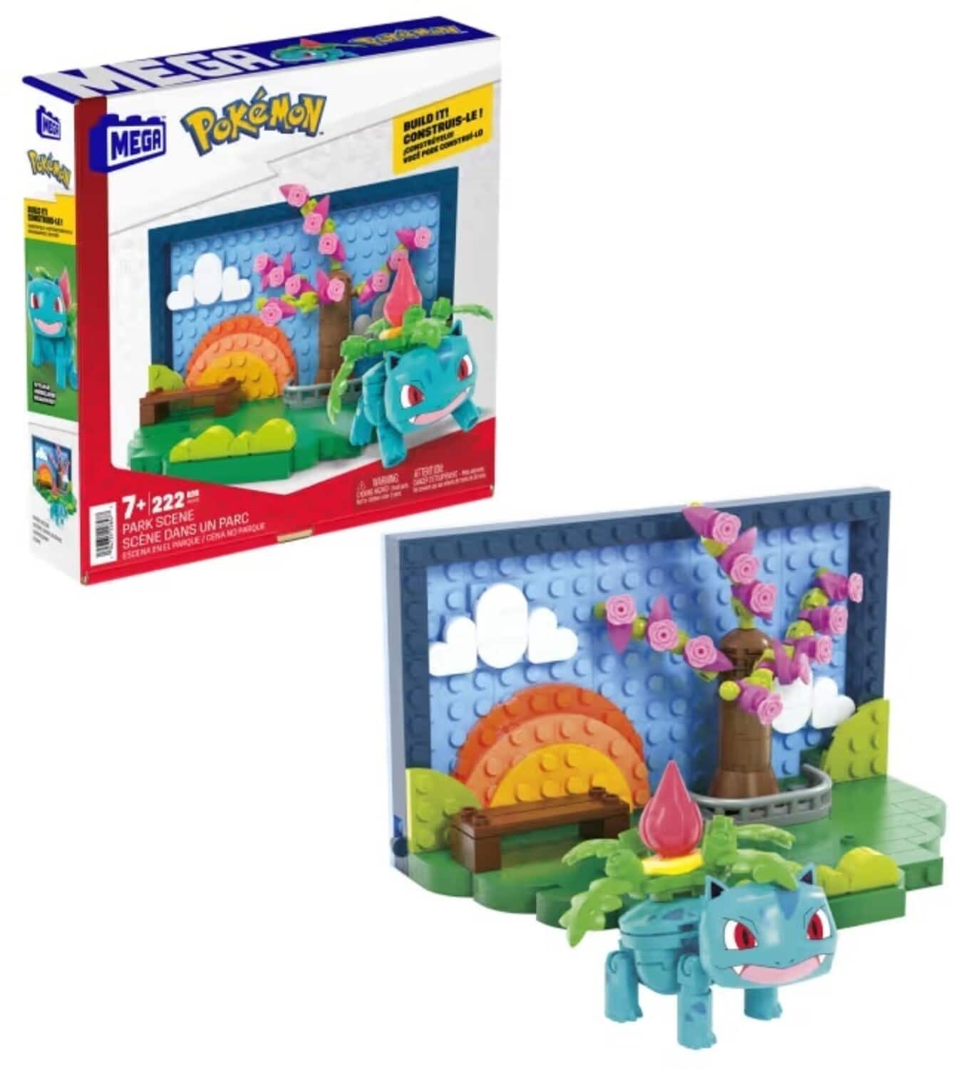 Mega Bloks - Pokemon: Park Scene, 220 Piece Buiding Toy Set - COLLECTABLES - Multicolor