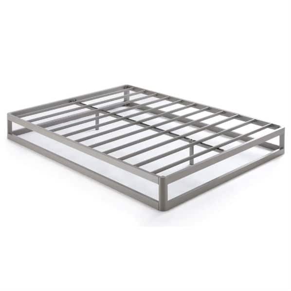 Hivvago - King size Modern Low Profile Heavy Duty Metal Platform Bed Frame - Gray