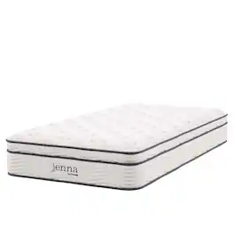 Jenna 10" Innerspring and Foam Twin XL Mattress by Modway - White