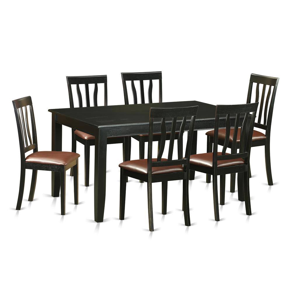 Left. East West Furniture - 7 Pcs Dining room sets -Table and 6 dinette Chairs - Black.