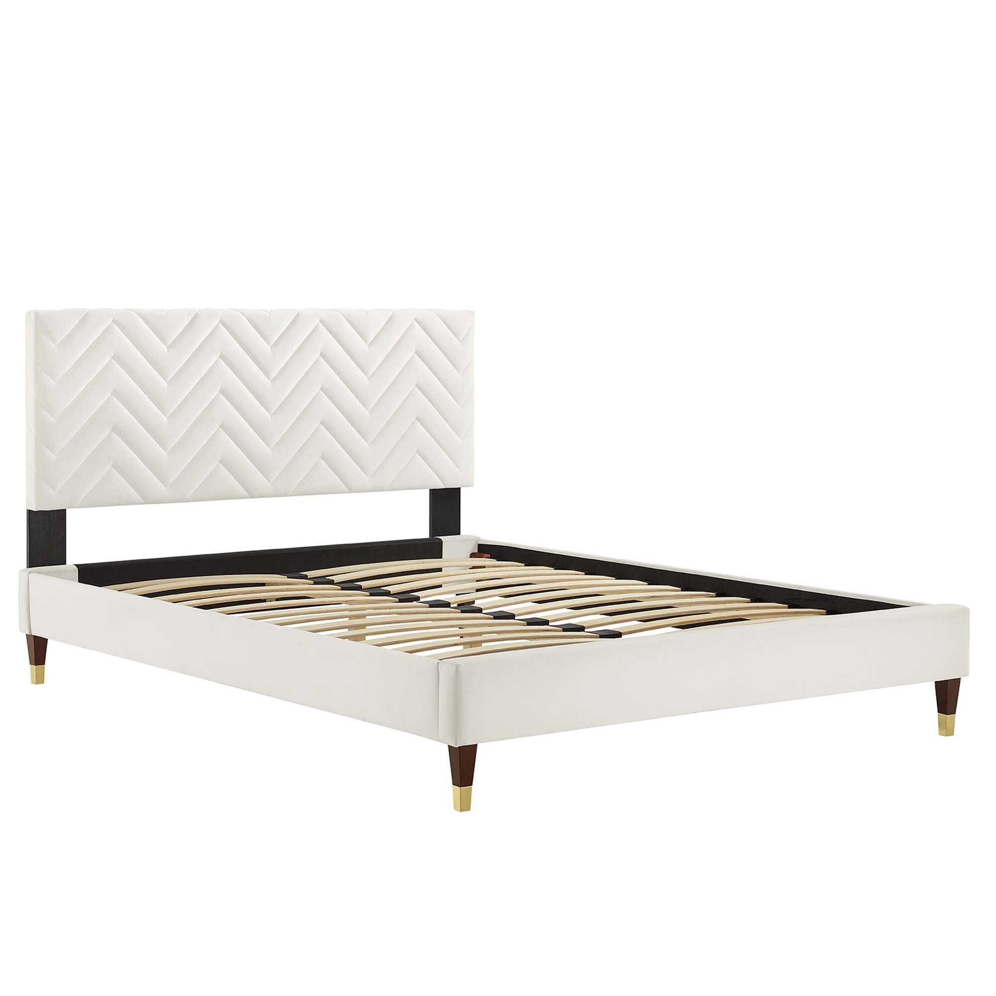 Alt View 2. Modway - Daisy Performance Velvet Queen Platform Bed - Gray.