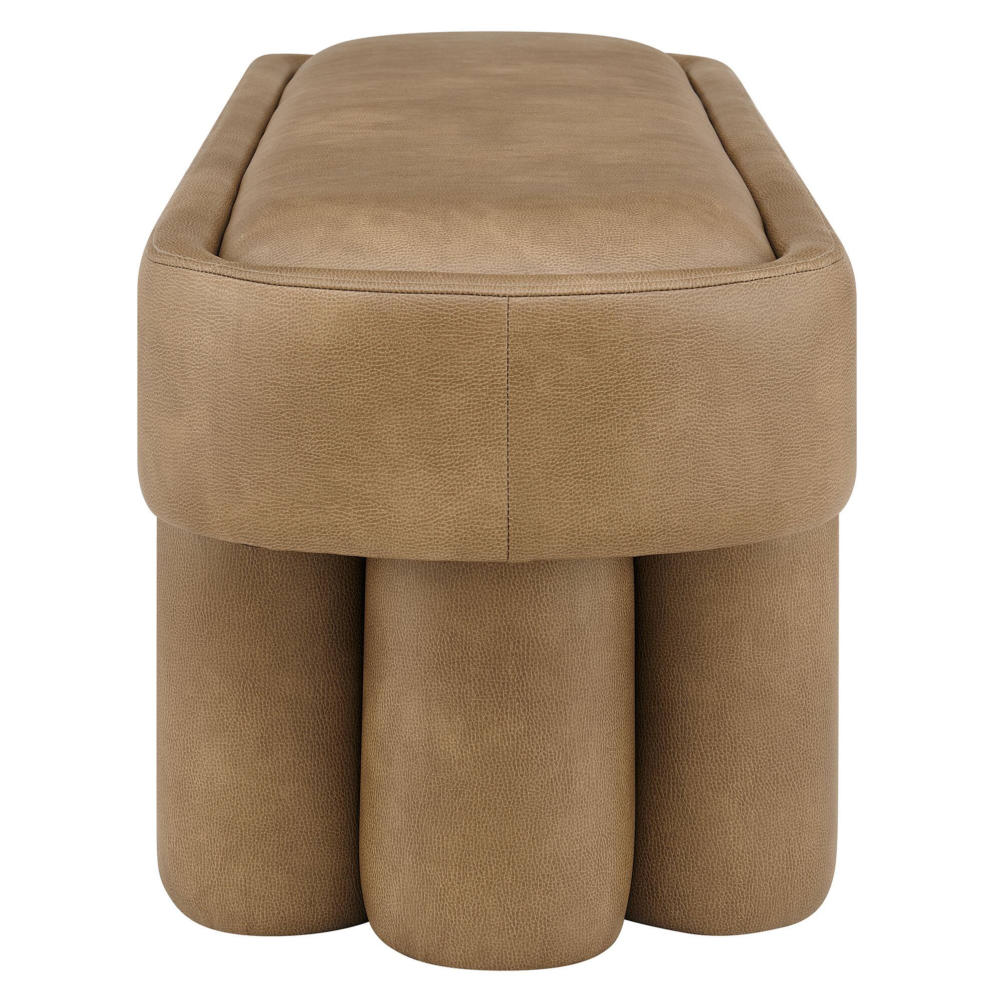 Alt View 2. Modway - Mossi 52-Inch Oval Vegan Leather Bench by Modway - Toast.