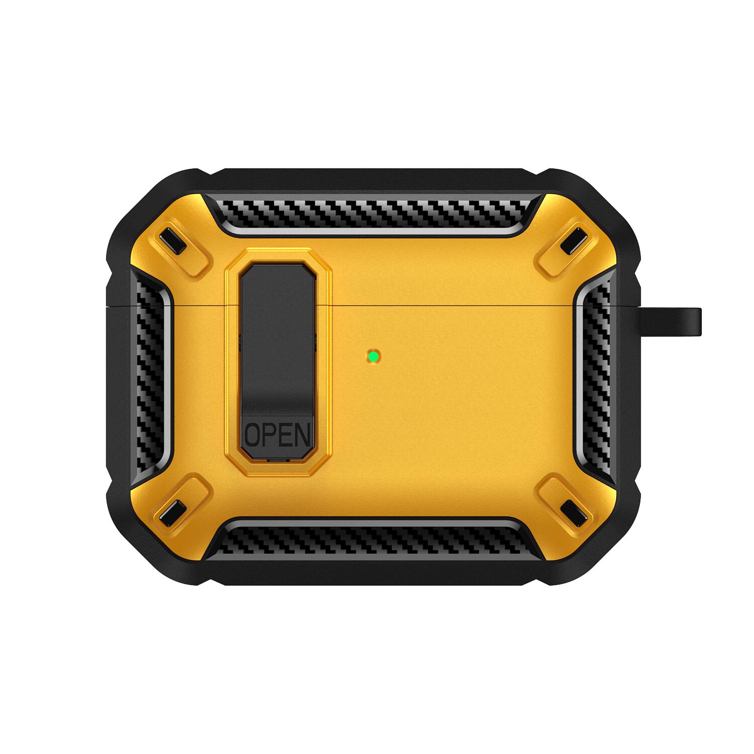 Alt View 6. UUCOVER - For Airpods Pro 3rd Gen (2025) Shockproof Secure Lock Case with Carabiner, Earphone Charging Box Hard Protective Cover - Yellow.