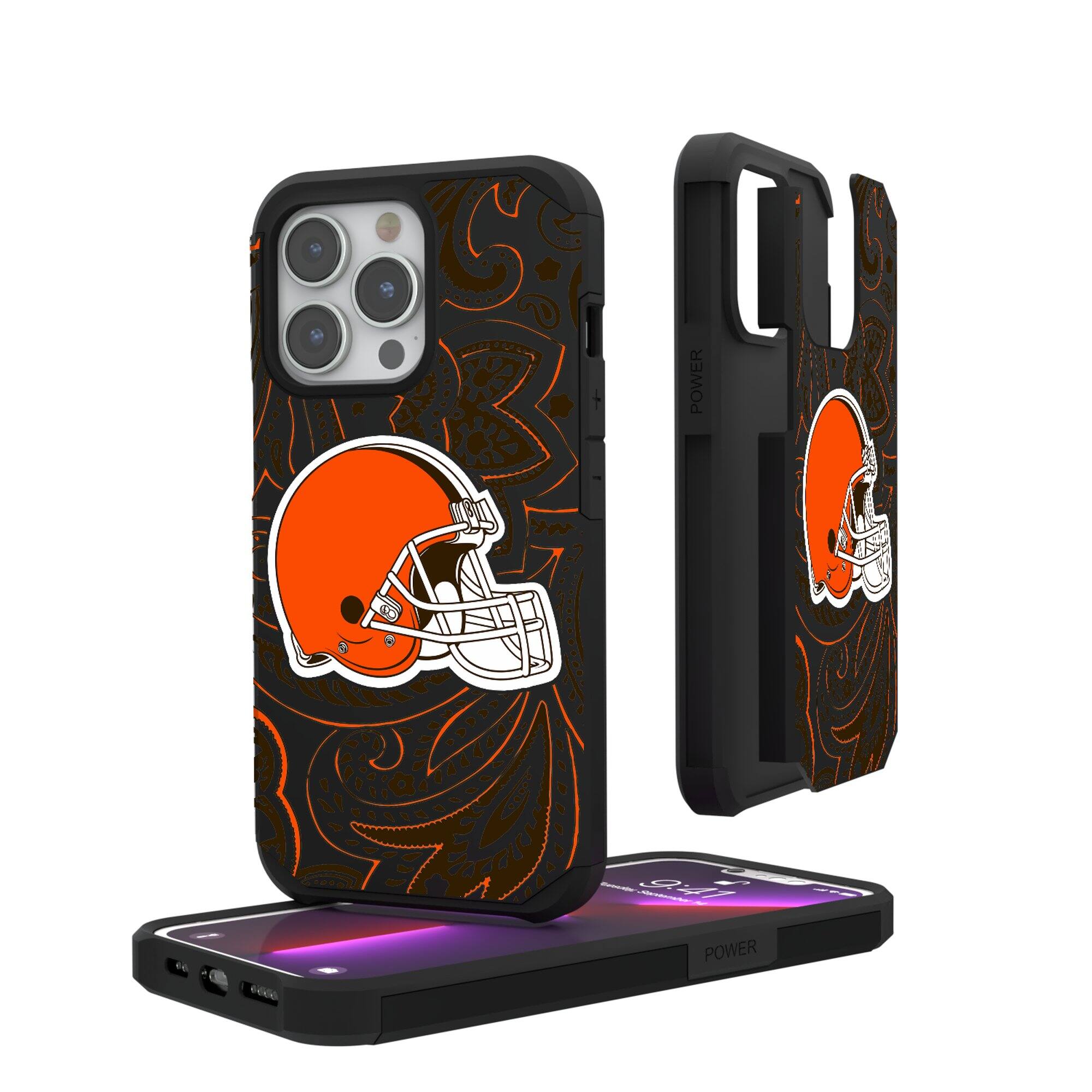 Keyscaper - NFL - Cleveland Browns iPhone Rugged Paisley Design Case - 16 - Multicolor price history on PriceWatchPro