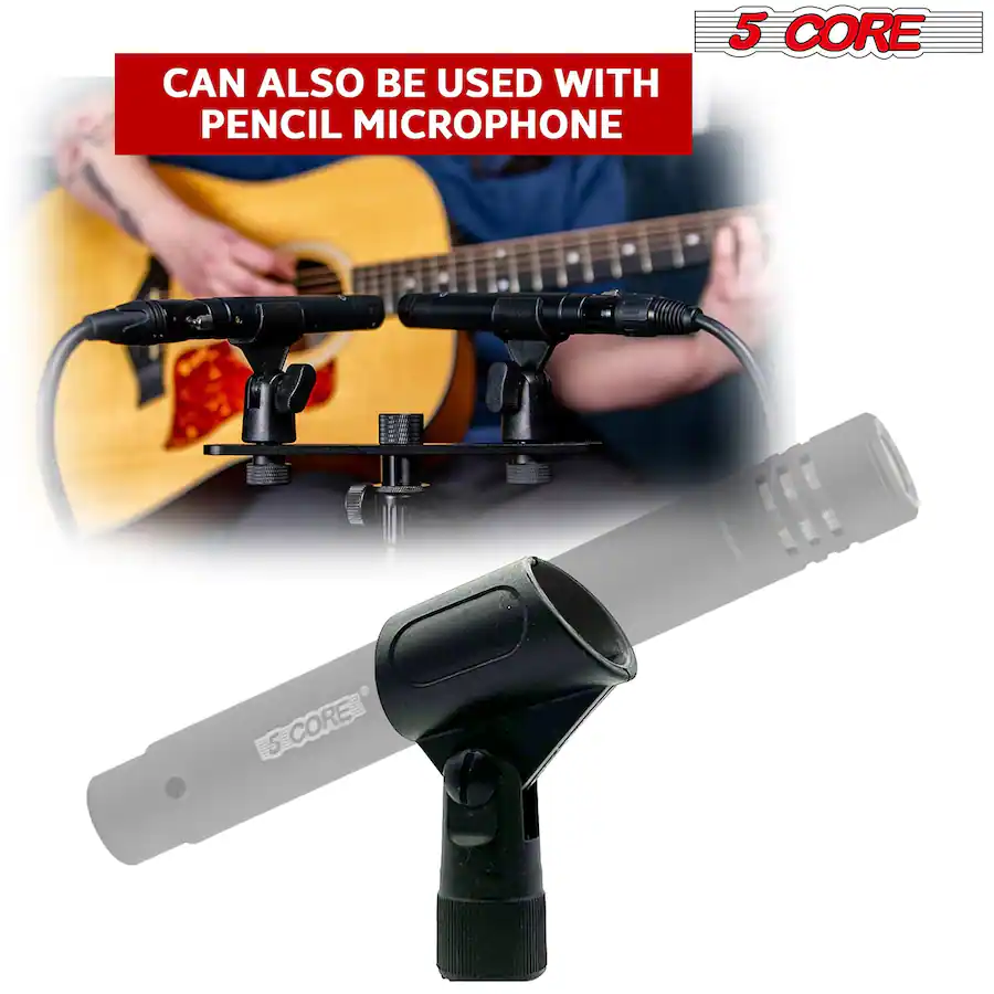 5 CORE Microphone Clip Holder 6 Pieces with Screw Adapters 5/8 to 3/8 ...