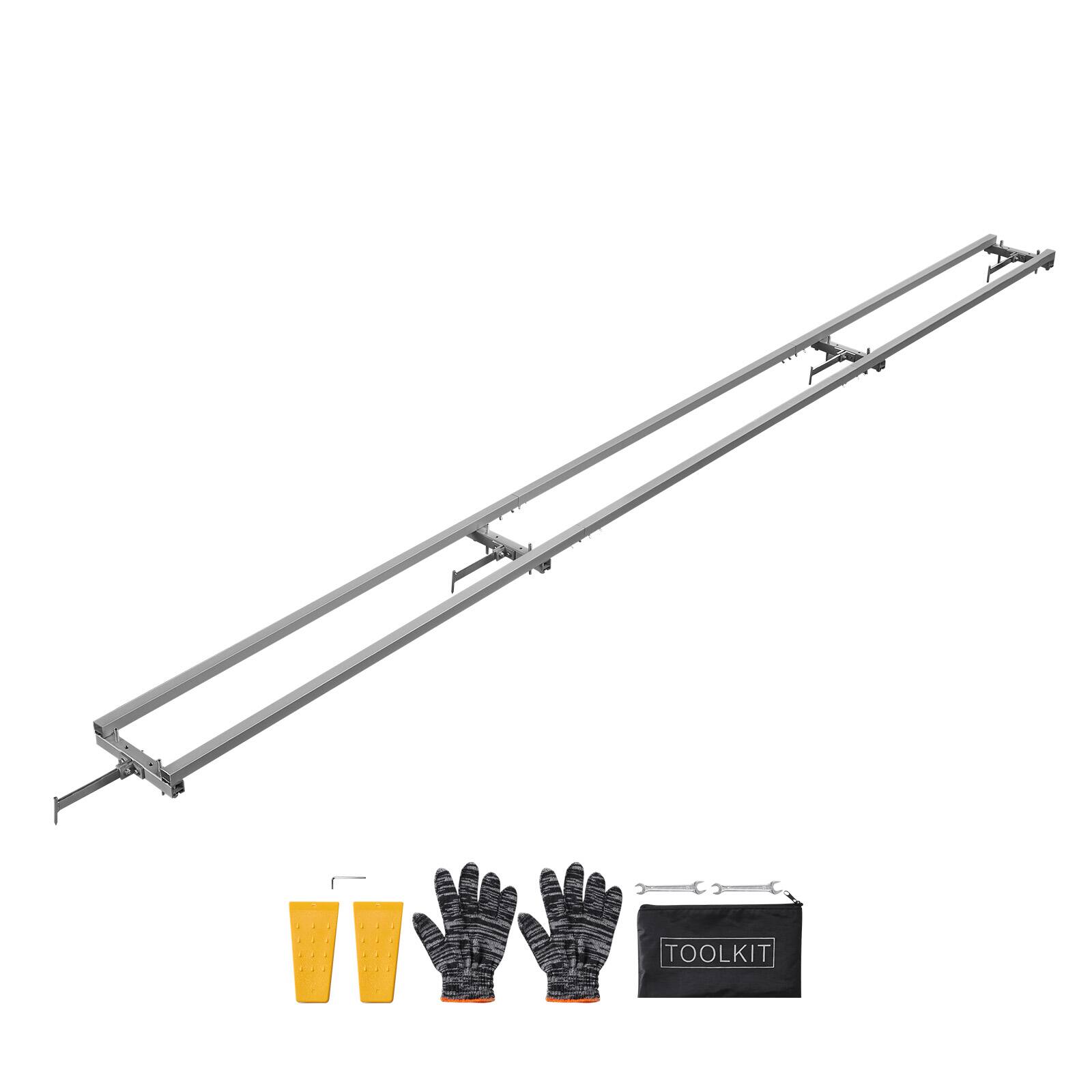 Alt View 5. VEVOR - Rail Mill Guide System, 12 ft 4 Crossbar Chainsaw Mill Kits, Aluminum Saw Milling Rails System Works with Chainsaw - Silver.