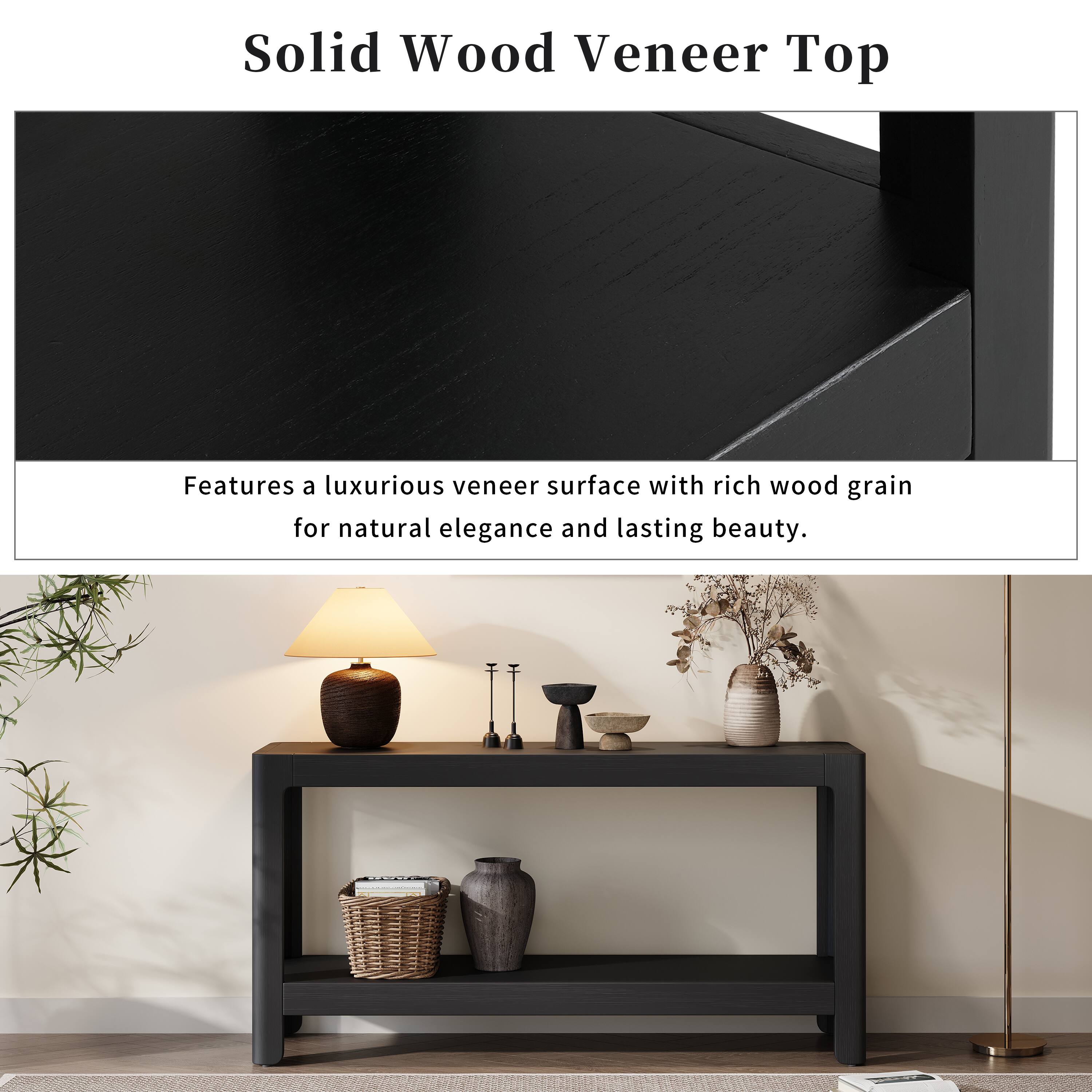 Solid Wood Veneer Top

Features a luxurious veneer surface with rich wood grain for natural elegance and lasting beauty.