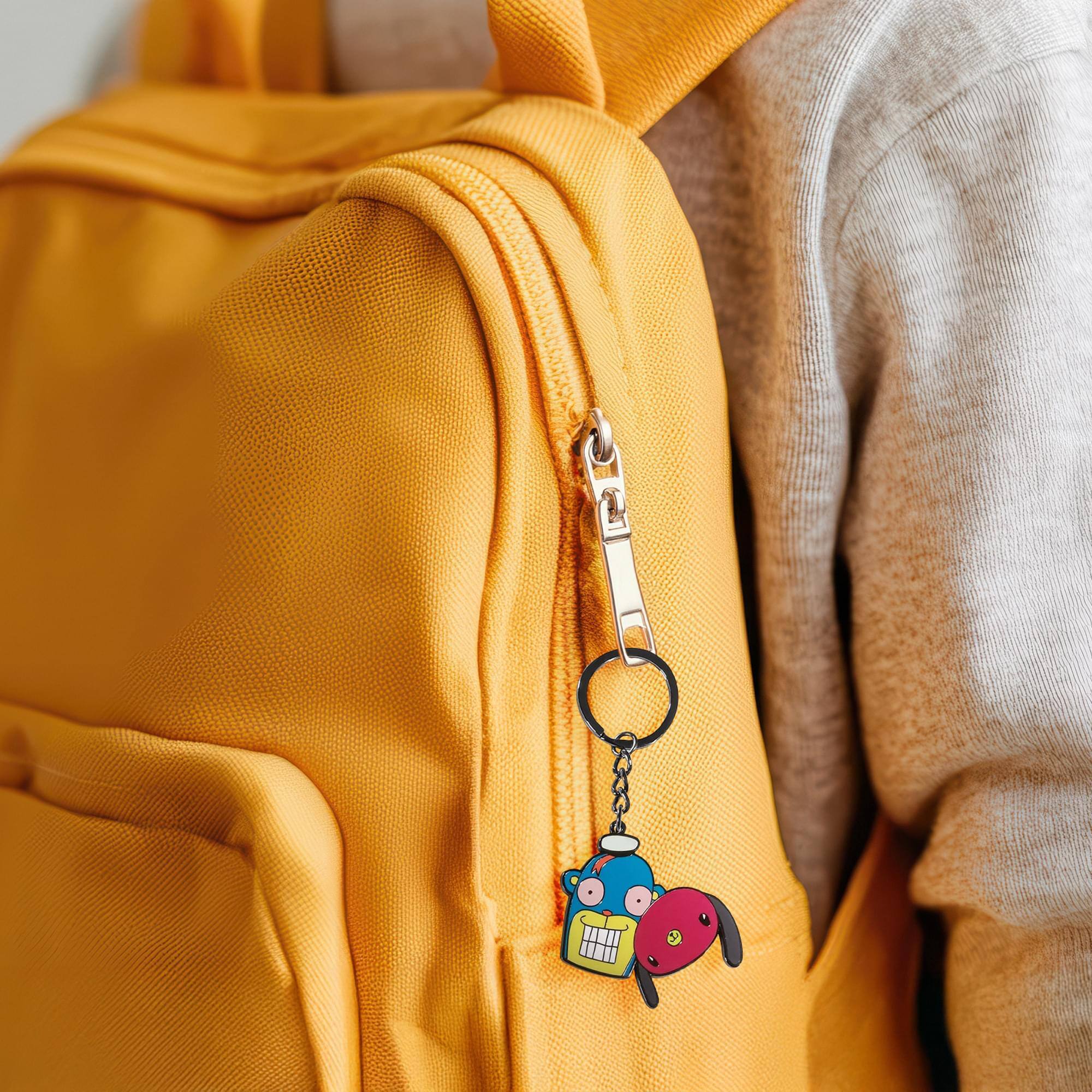 Alt View 1. Dark Horse Comics - Umbrella Academy Hazel and Cha Cha 2.5 Inch Enamel Keychain - Blue.