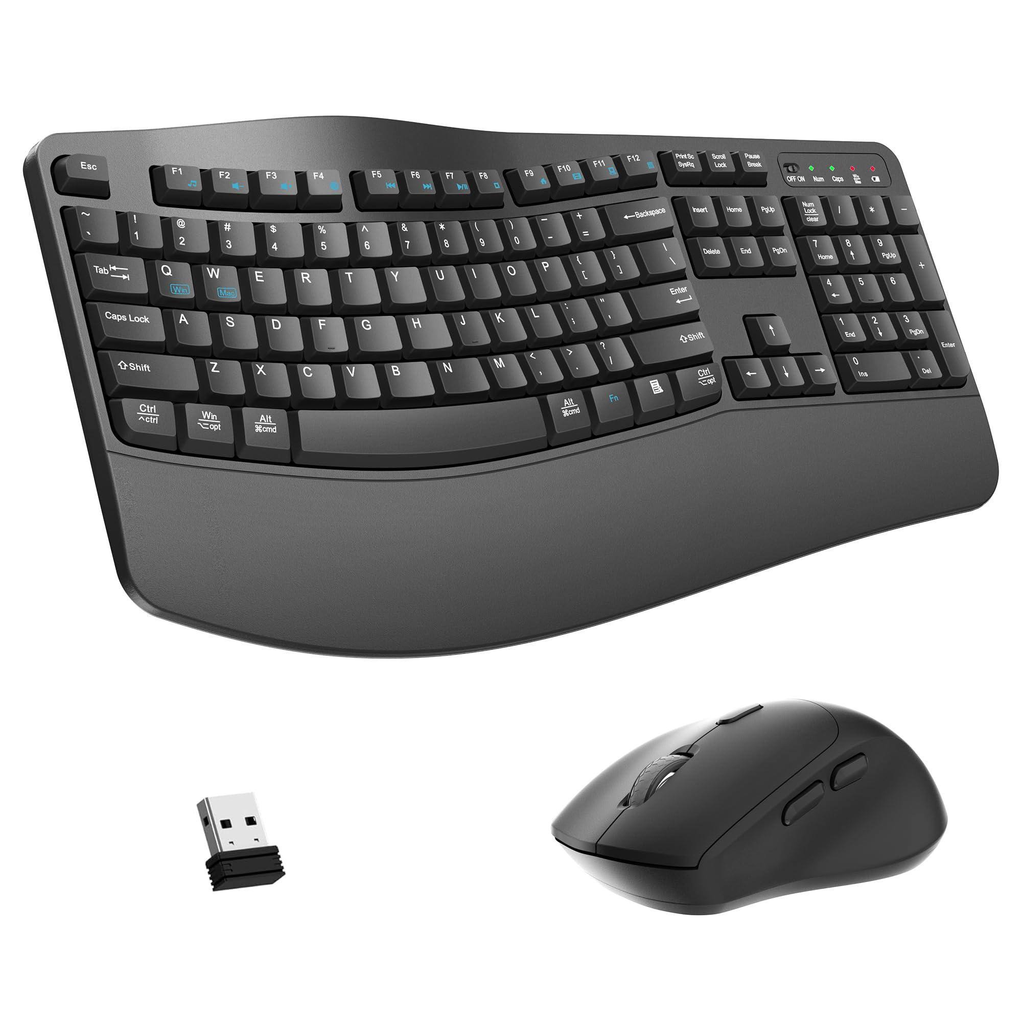 METALTON And Mouse Combo Wave Keys With Wrist Rest For Typing 3 Dpi ...