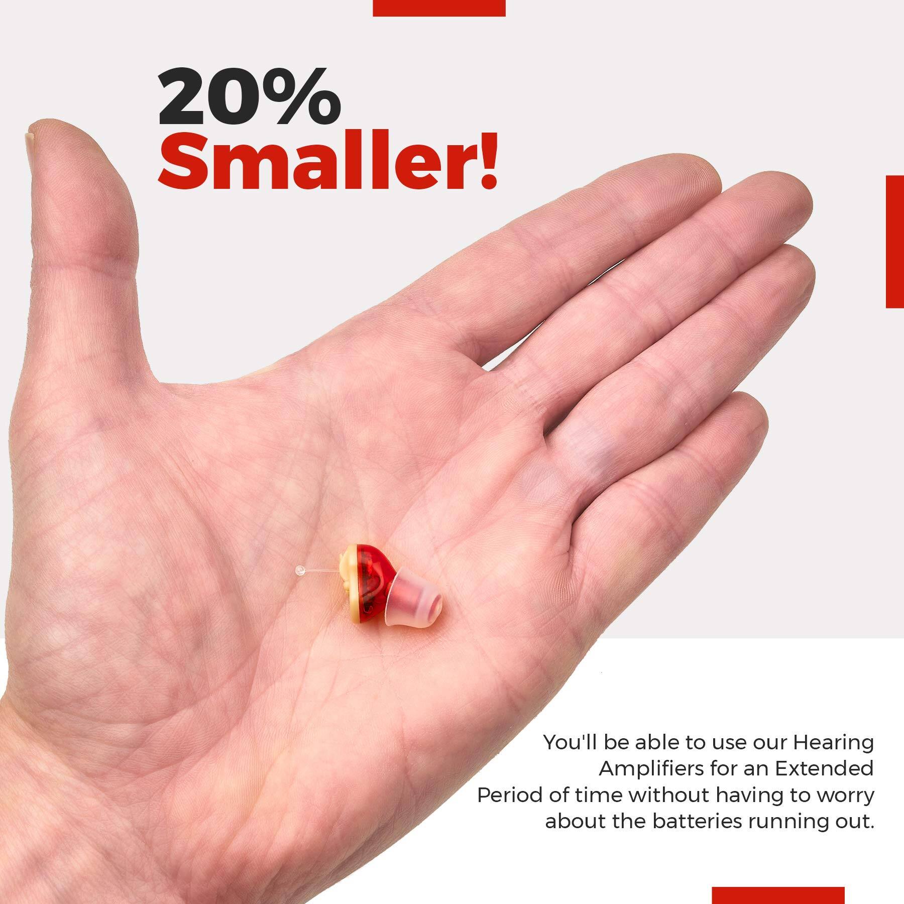 20% Smaller!

You'll be able to use our Hearing Amplifiers for an Extended Period of time without having to worry about the batteries running out.