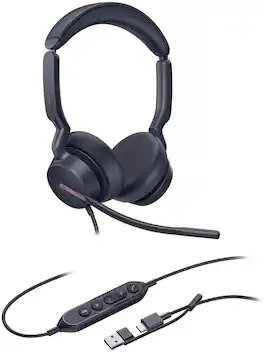Yealink - 1308182 UH46 Dual Teams - Professional Wired Headset USB-C/A - Microsoft Teams certified - Red