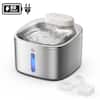 Front. Oneisall - 3.5L 118oz Cordless Automatic Pet Water Fountain For Dog Cat Quiet with Motion Sensor BPA Free 3 Filters - Stainless Steel.