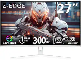 Z Z-Edge - 27 inch 1080P Full HD 1920 x 1080 300Hz 1ms Curved Gaming Monitor - White