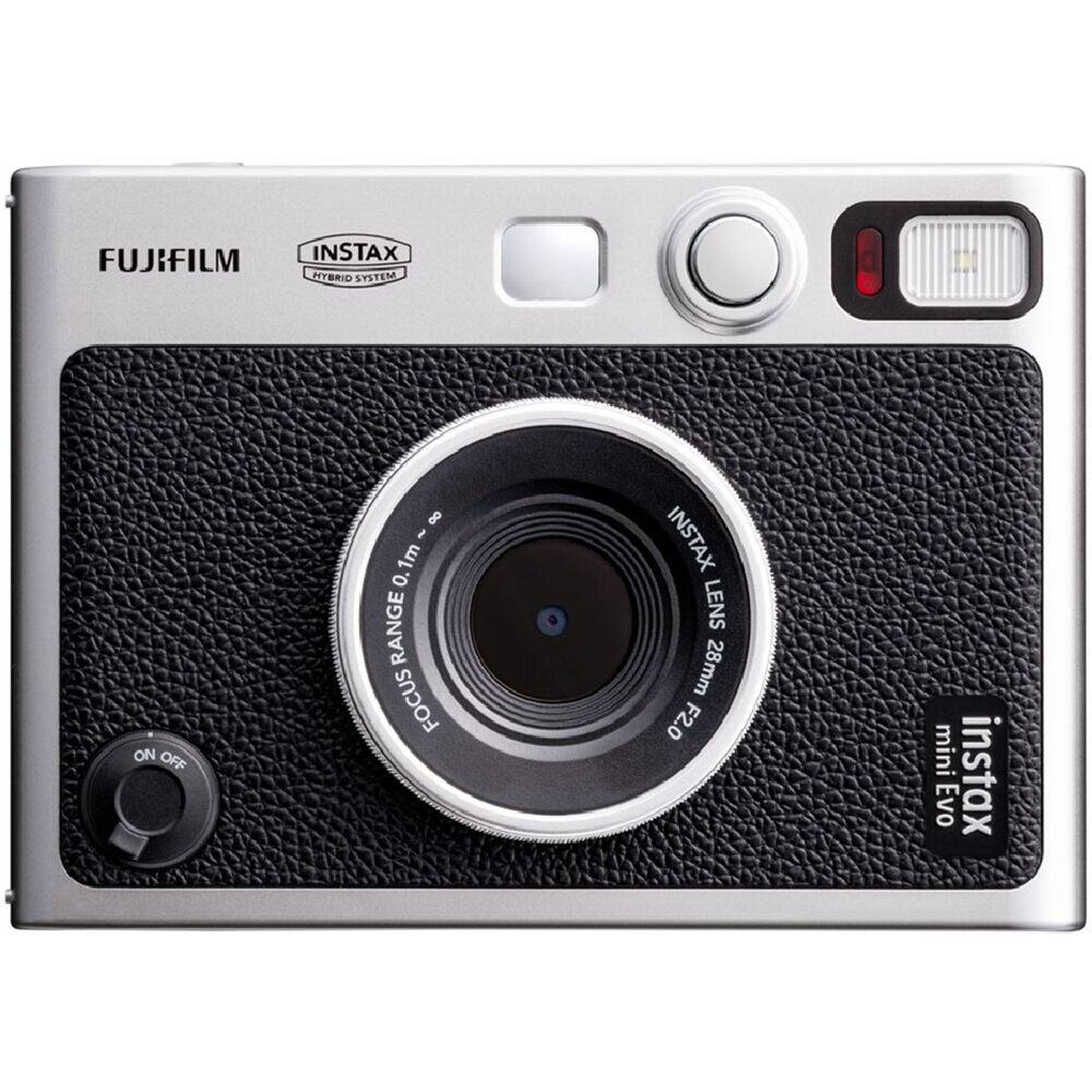 FUJIFILM  
INSTAX HYBRID SYSTEM  

INSTAX LENS 28mm F2.0  
FOCUS RANGE 0.1m - ∞  

mini instax Evo  

ON OFF