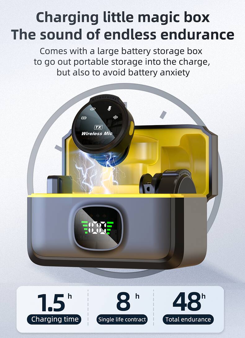 Charging little magic box  
The sound of endless endurance  

Comes with a large battery storage box to go out portable storage into the charge, but also to avoid battery anxiety  

1.5 h  
Charging time  

8 h  
Single life contract  

48 h  
Total endurance