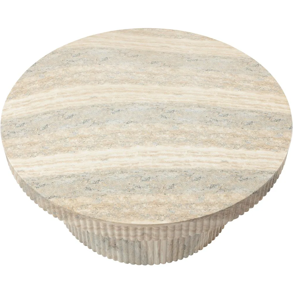 Alt View 4. Meridian Furniture - Legatto Travertine Travertine Finish Concrete Coffee Table - Grey.