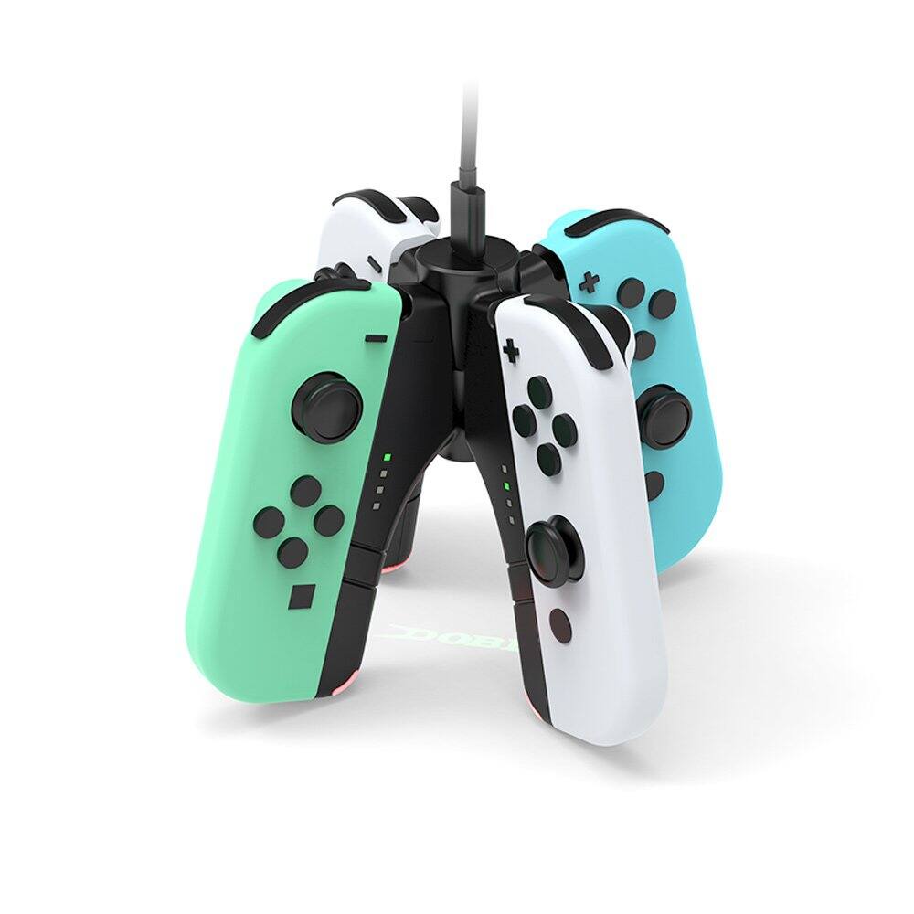 Angle. Dobe - TNS-1180 Charging Dock Compatible with Nintendo Switch for Joy Con, Charger Stand Station with Charging Cable.