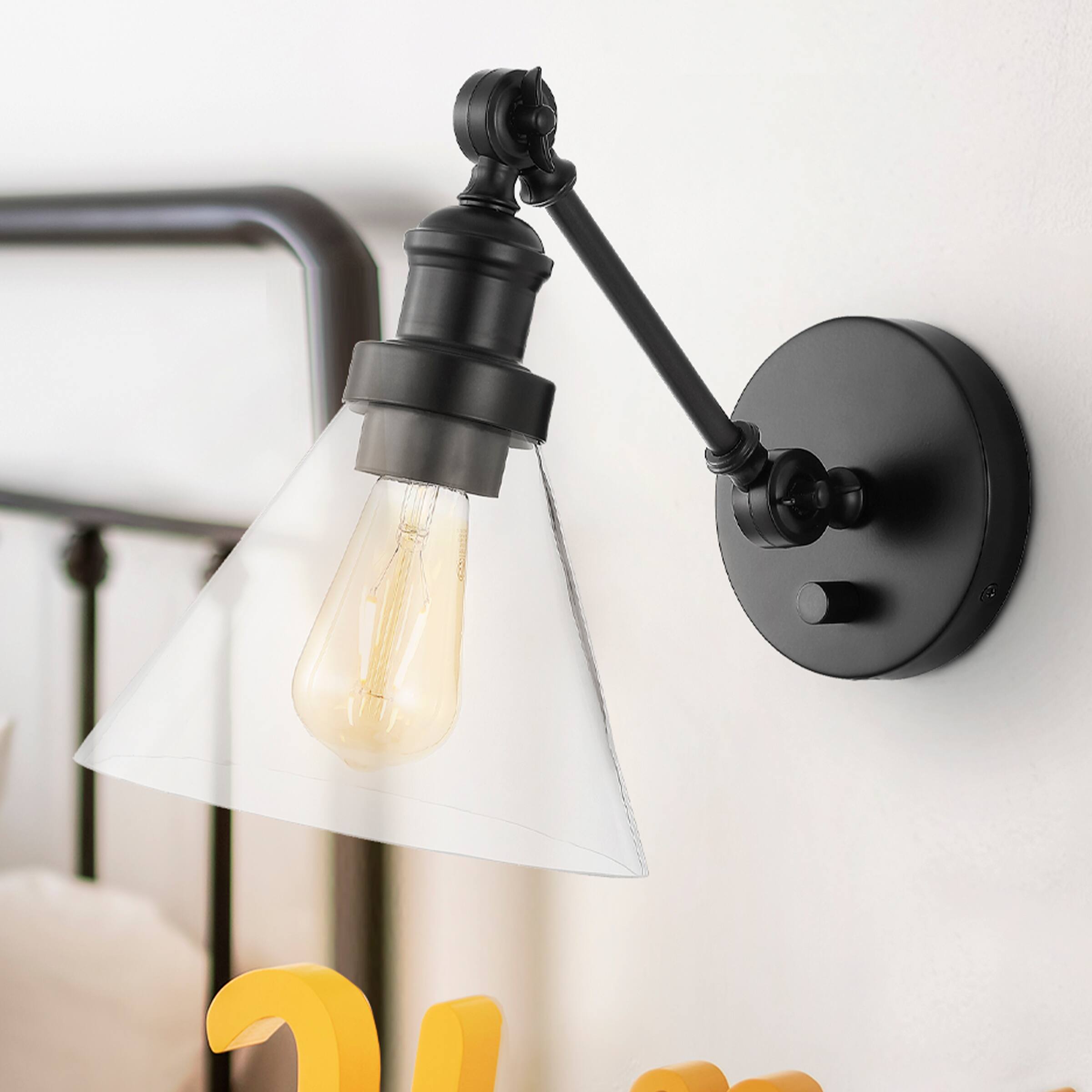 Alt View 6. Jonathan Y - Cowie 8" Iron/Glass Adjustable LED Wall Sconce, Oil Rubbed Bronze - Oil Rubbed Bronze.