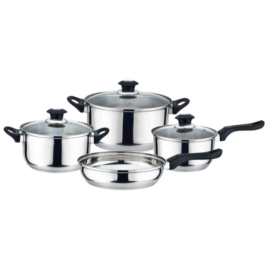 J&V TEXTILES - 7-Piece Kitchen Cookware Set - Silver