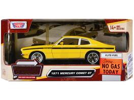 1971 Mercury Comet GT Yellow with Black Stripes "Forgotten Classics" Series 1/24 Diecast Model Car by Motormax - Yellow, Black