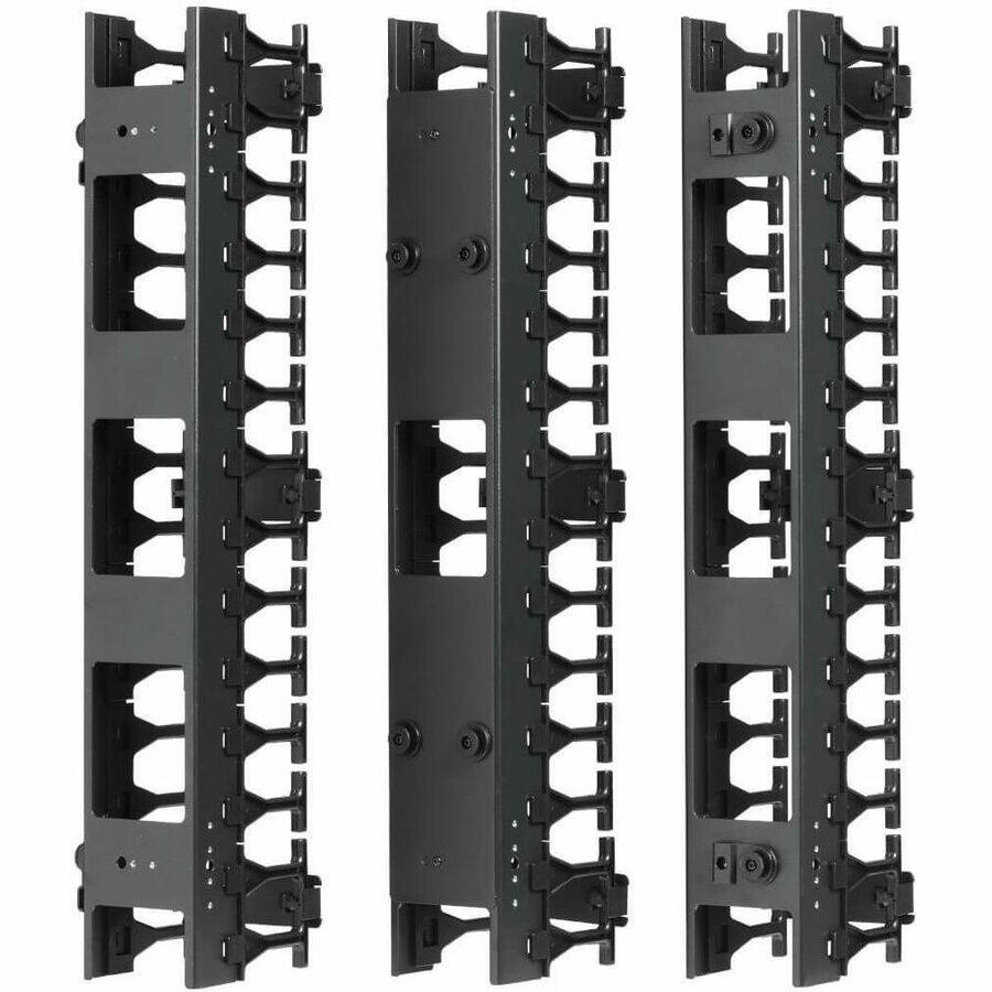 Alt View 8. Tripp Lite - Tripp Lite by Eaton SmartRack 3-in. (7.62 cm) Wide High Capacity Vertical Cable Manager - Double finger duct - Cable - Black.