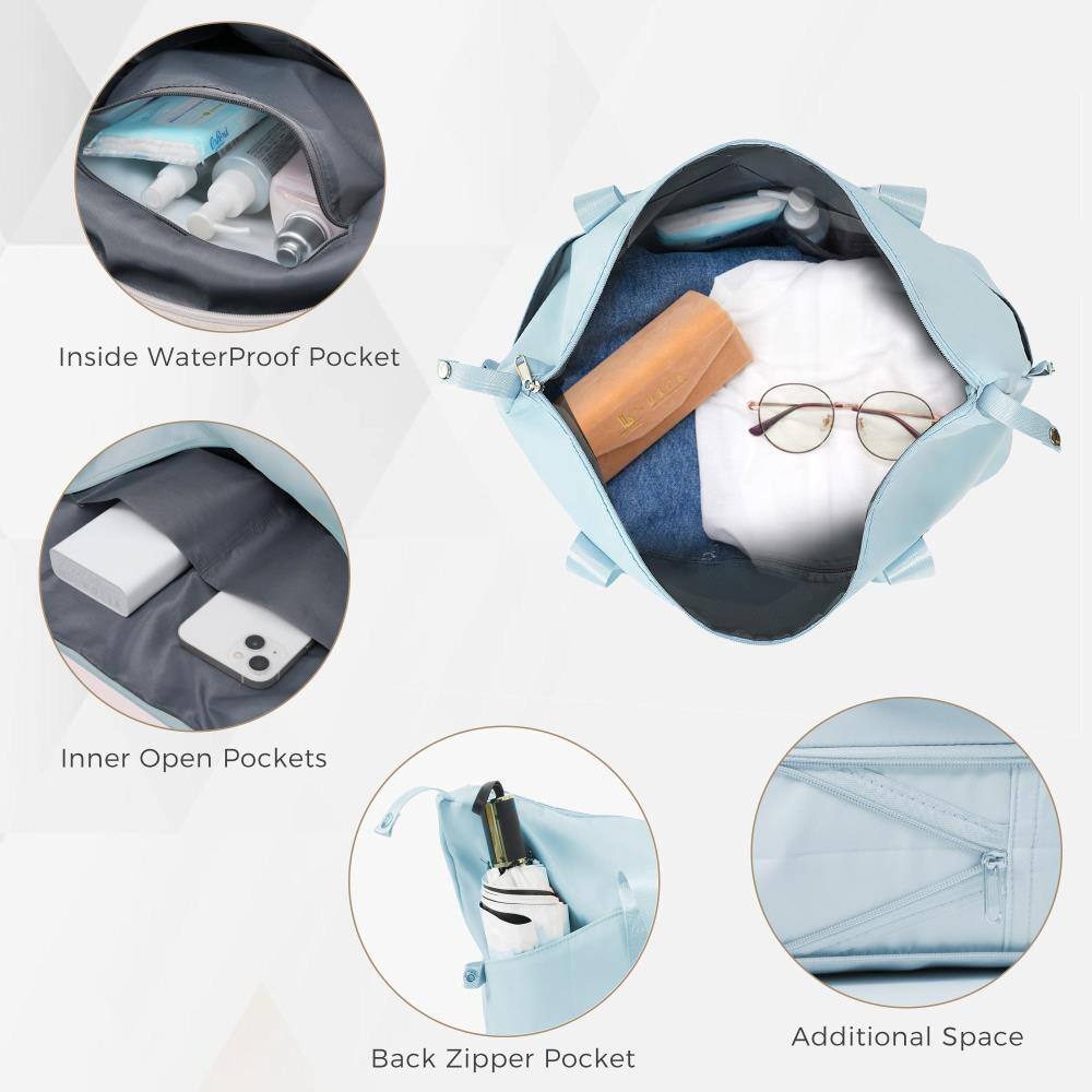 Inside Waterproof Pocket  
Inner Open Pockets  
Back Zipper Pocket  
Additional Space