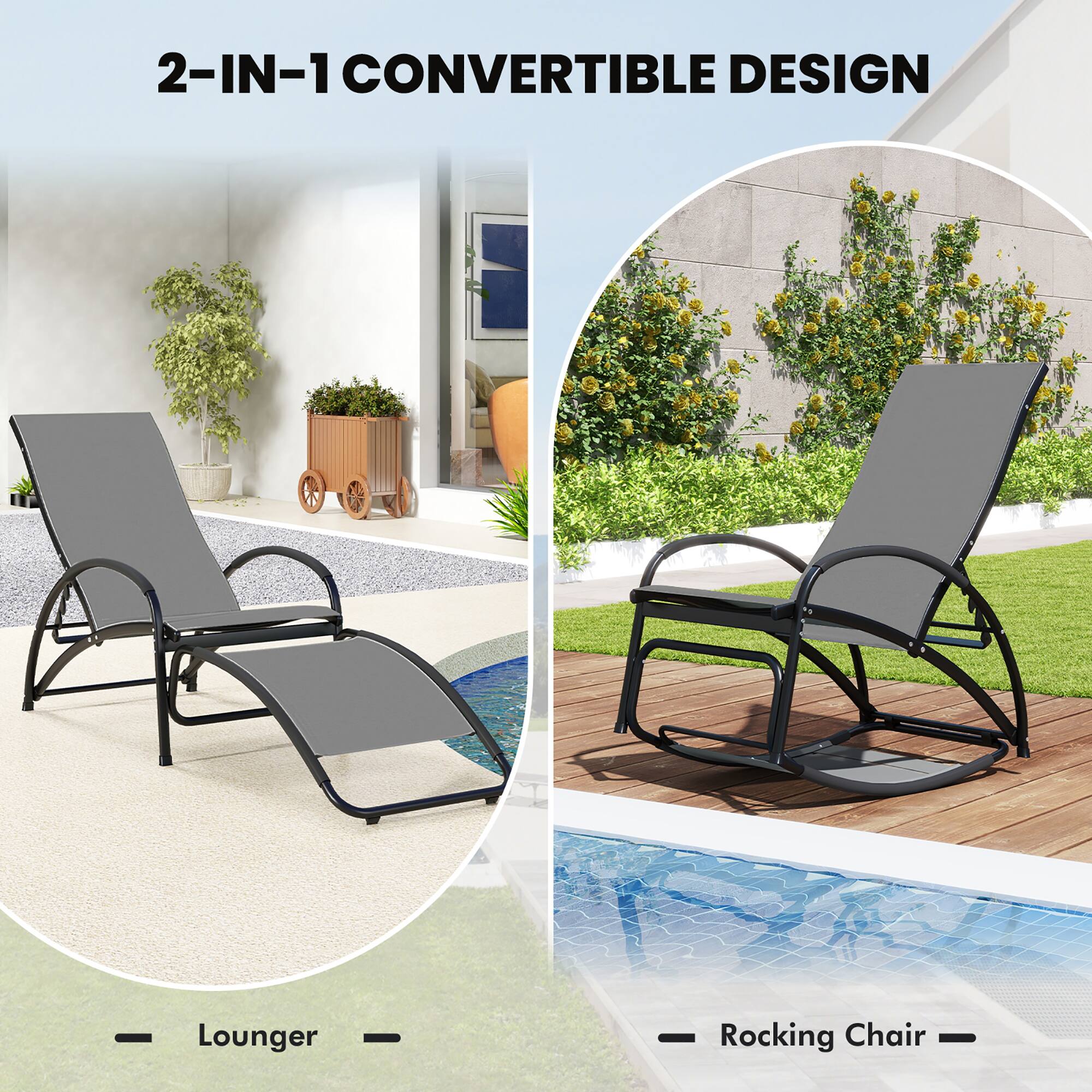 2-IN-1 CONVERTIBLE DESIGN

Lounger

Rocking Chair