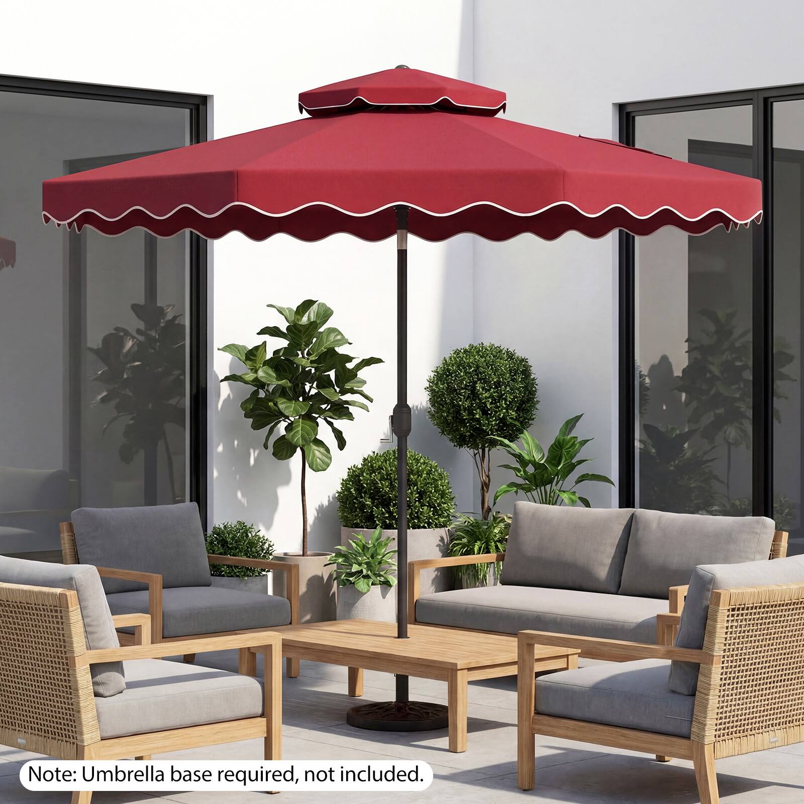 Note: Umbrella base required, not included.