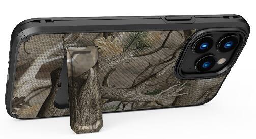 Alt View 8. Nakedcellphone - Combo for iPhone 15 Pro Max - Rugged Phone Cover with Stand and Belt Clip Holster - Camo.