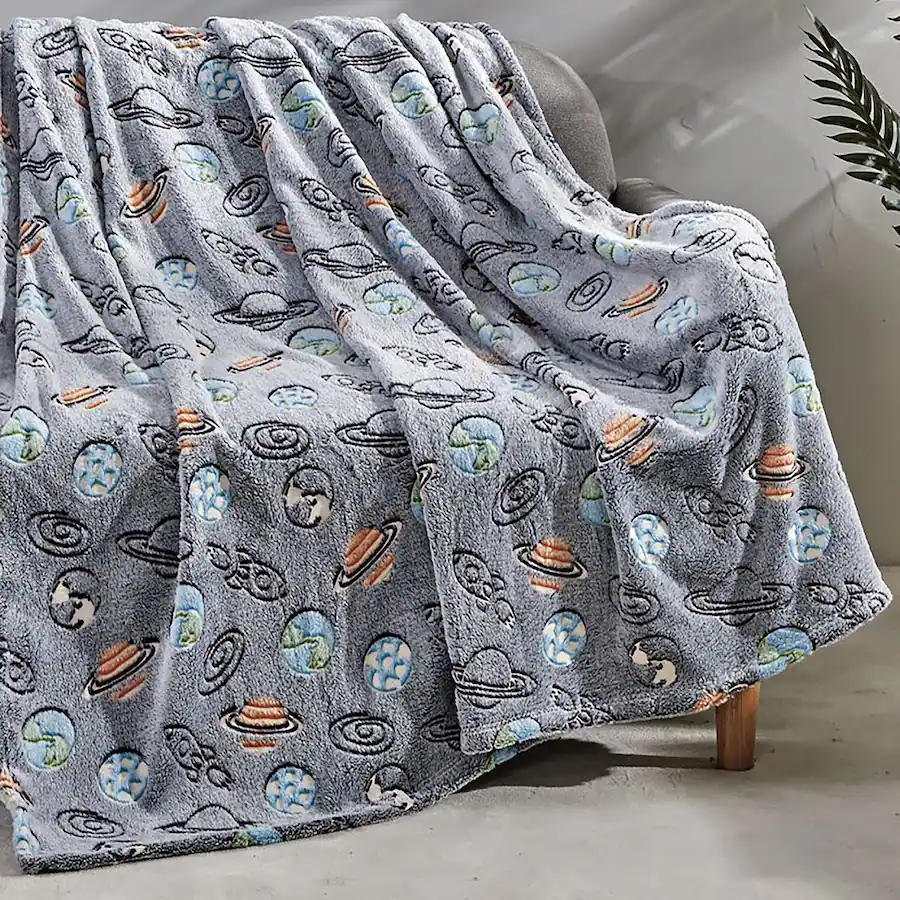 Noble House Outer Space Micro Plush All Season Throw Blanket 50