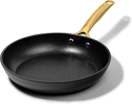 Front. Granitestone - Granitestone Armor Max Gold 12 in Nonstick Hard Anodized Frying Pan - Black.