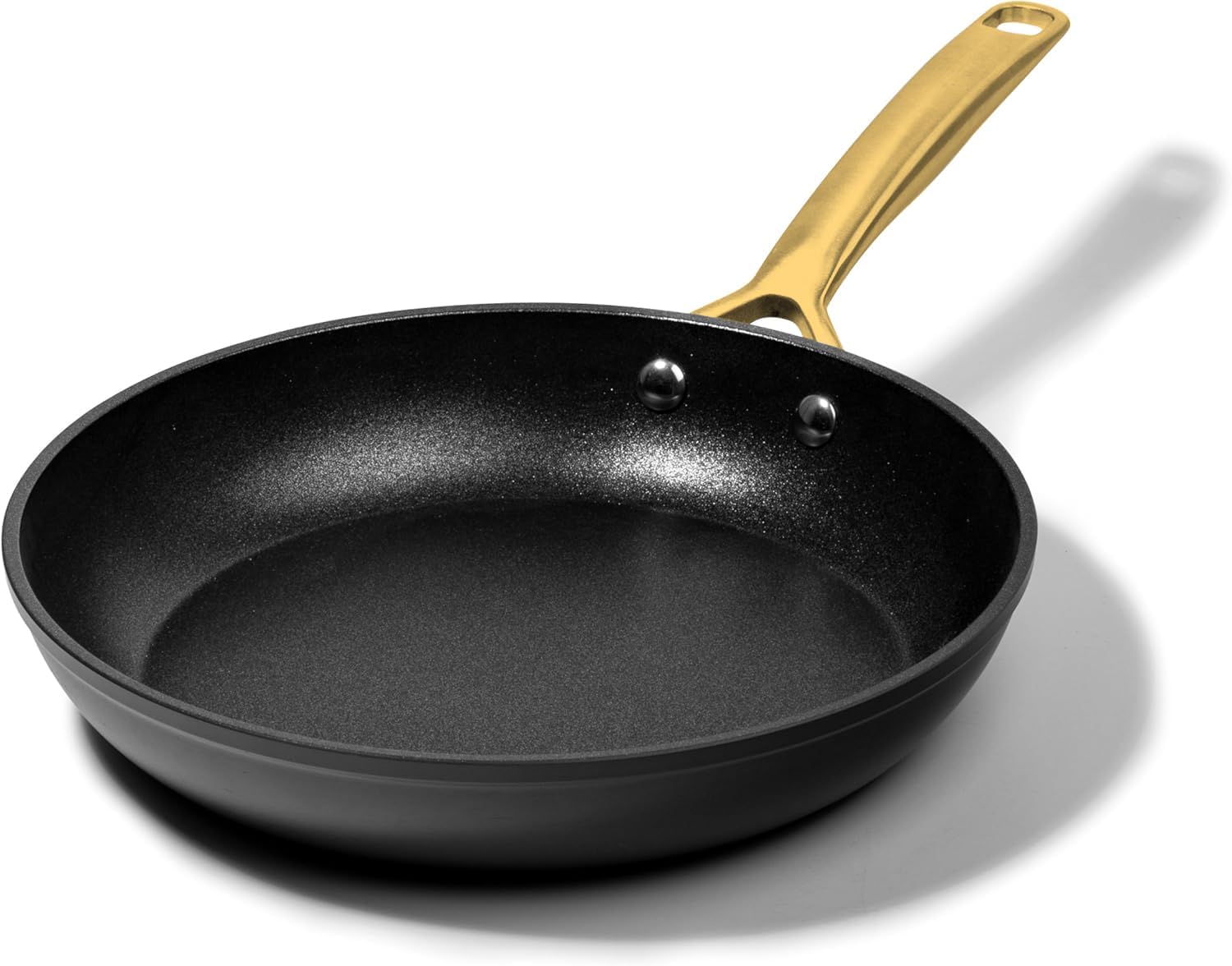 Front. Granitestone - Granitestone Armor Max Gold 12 in Nonstick Hard Anodized Frying Pan - Black.
