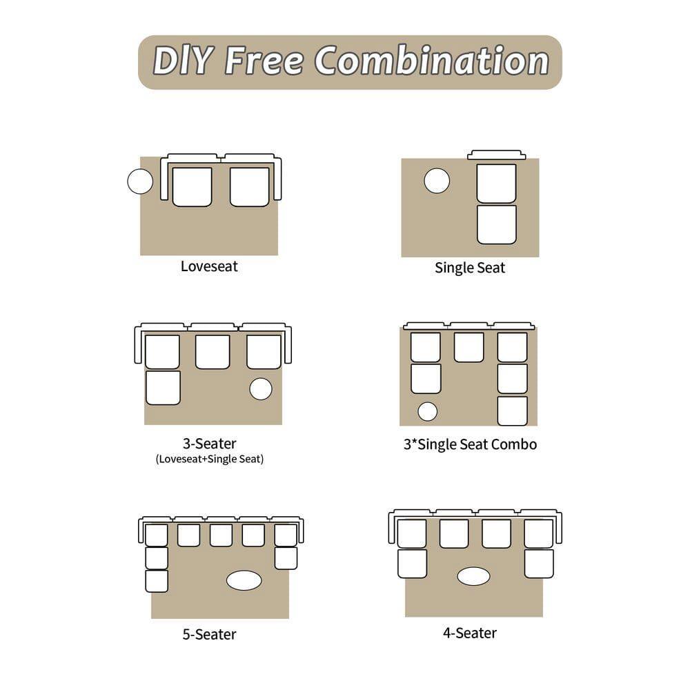 DIY Free Combination Loveseat Single Seat 3-Seater (Loveseat+Single Seat) 3*Single Seat Combo 5-Seater 4-Seater
