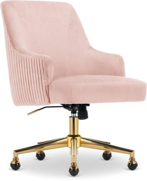 Angle. Serta - Serta® Scarlett Home Office Chair, Pink Velvet Upholstery - Pink Velvet.