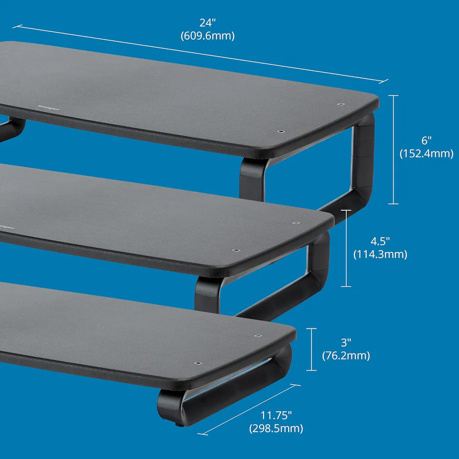 Kensington SmartFit Extra Wide Monitor Stand – Adjustable Height Riser ...