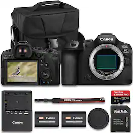 Bundle - Canon - EOS R6 Mark III Mirrorless Camera With Extra LP-E6P Lithium-Ion Battery + SanDisk Extreme Pro 64GB Card + Camera