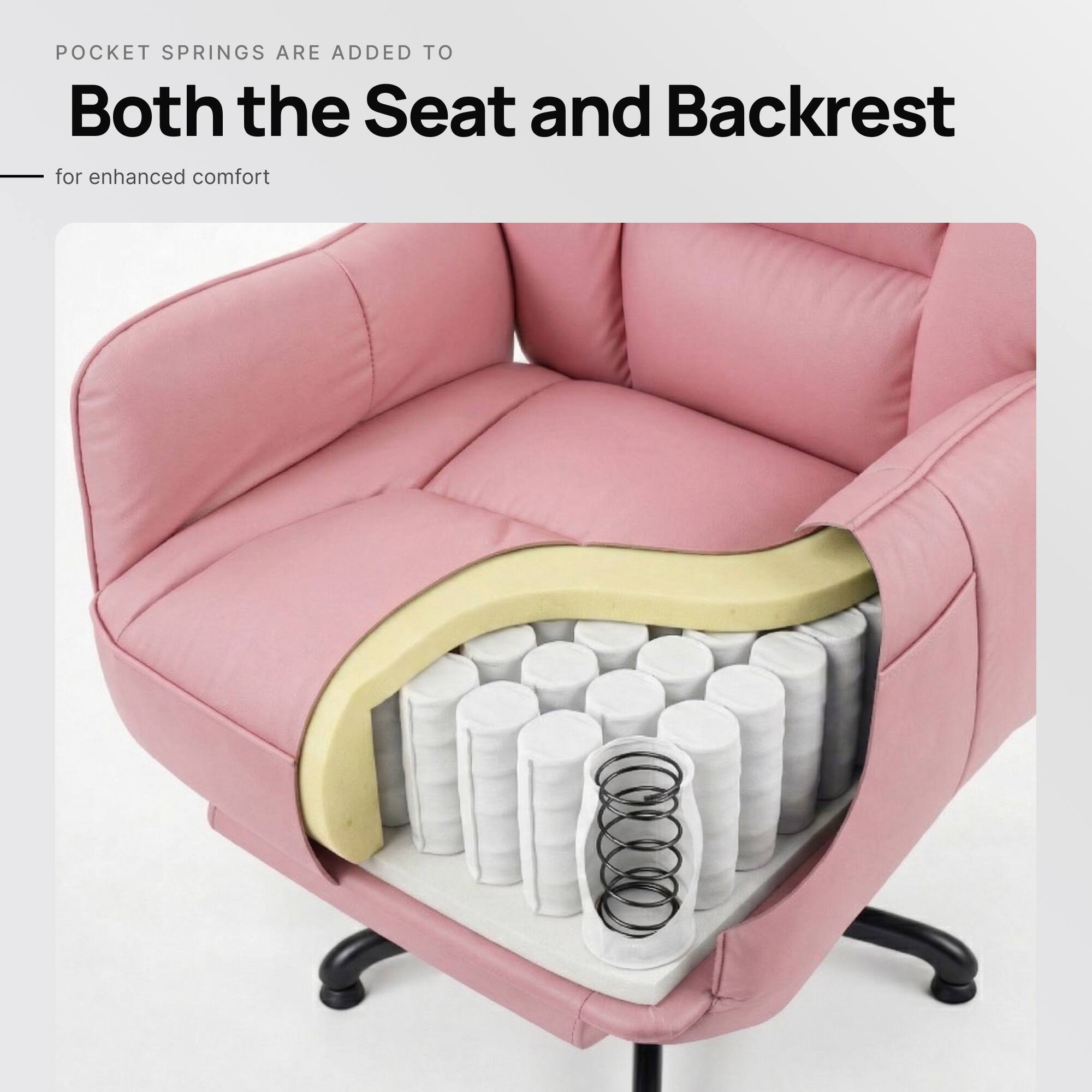 POCKET SPRINGS ARE ADDED TO  
Both the Seat and Backrest  
for enhanced comfort