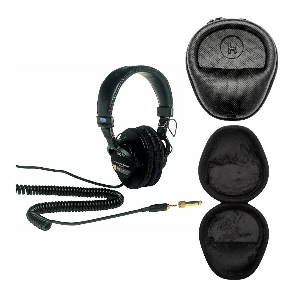 Sony - MDR7506 Professional Large Diaphragm Headphone Bundle with Case - Black