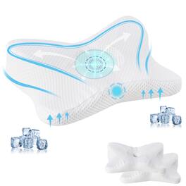 Bestier - 2 Pack Memory Foam Pillow, Cooling Ergonomic Bed Pillows for Sleeping, 24inch - White