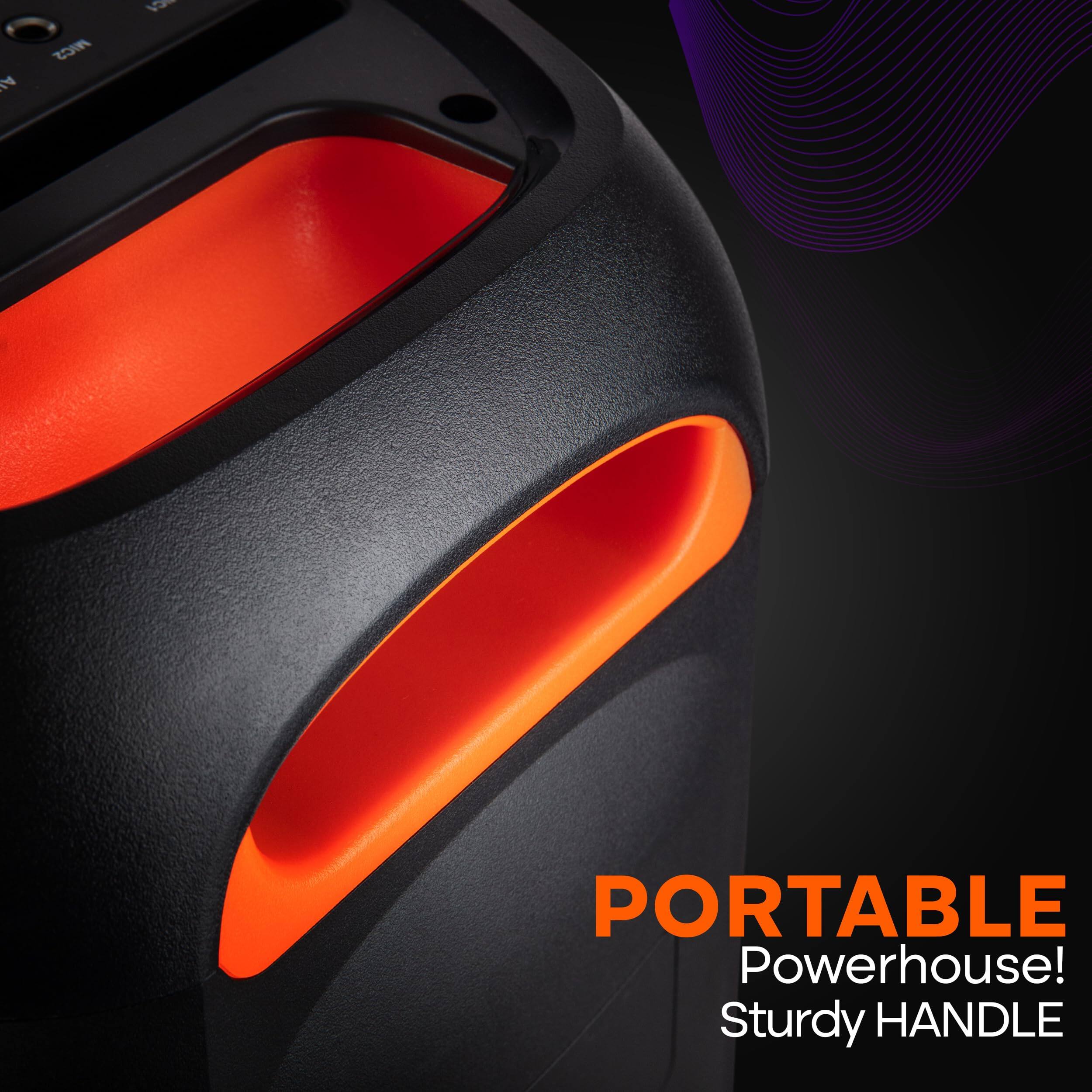 PORTABLE Powerhouse!  
Sturdy HANDLE