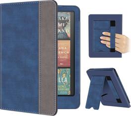 Fintie - Case for 7"/6.8" Kindle Paperwhite 12th/11th Gen & Kindle Colorsoft PU Leather Stand Cover Foldable Kickstand Hand Strap - Indigo
