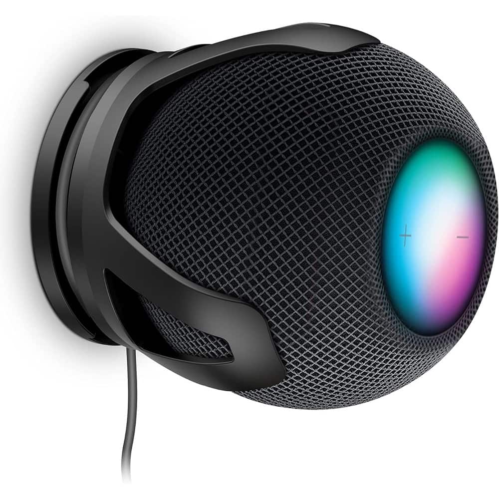 RTMB - HomePod Mini Wall Mount with Cord Management, Space-Saving Holder (Black)