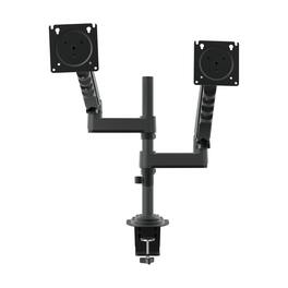 HUANUO - Dual Monitor Desk Mount with Gas Spring Arms and Height Adjustable Column - Black