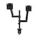 Front. HUANUO - Dual Monitor Desk Mount with Gas Spring Arms and Height Adjustable Column - Black.
