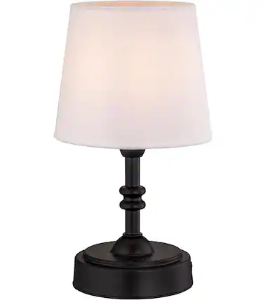 Front. FINEAK - Mini Cordless Dimmable LED Table Lamp - Black.